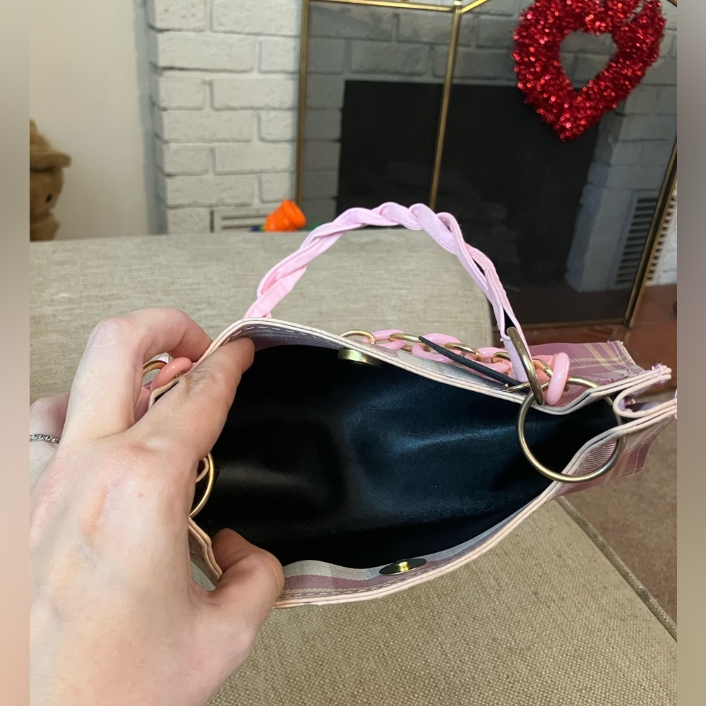 Pink checkered mini purse - Picture 3 of 4
